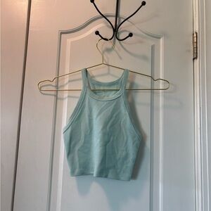 American Eagle By Payless Light Green Ribbed Tank Top